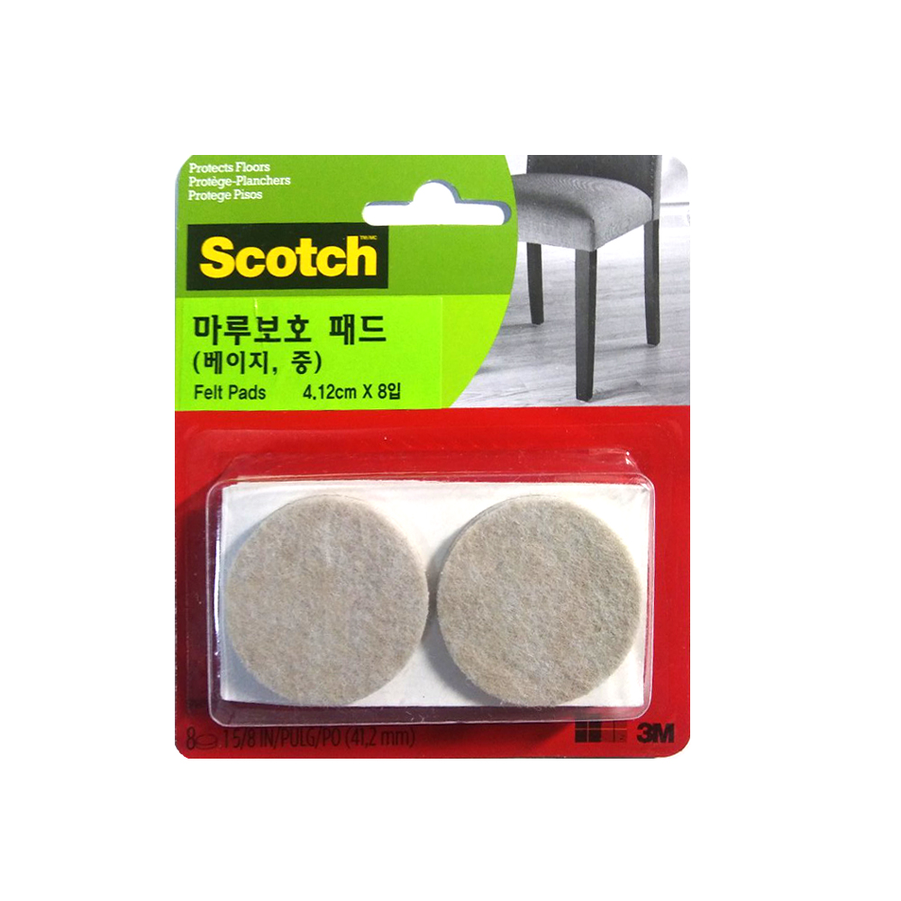 (8806080043195)3M 스카치 마루보호 패드 (베이지, 중)  SP849 8매